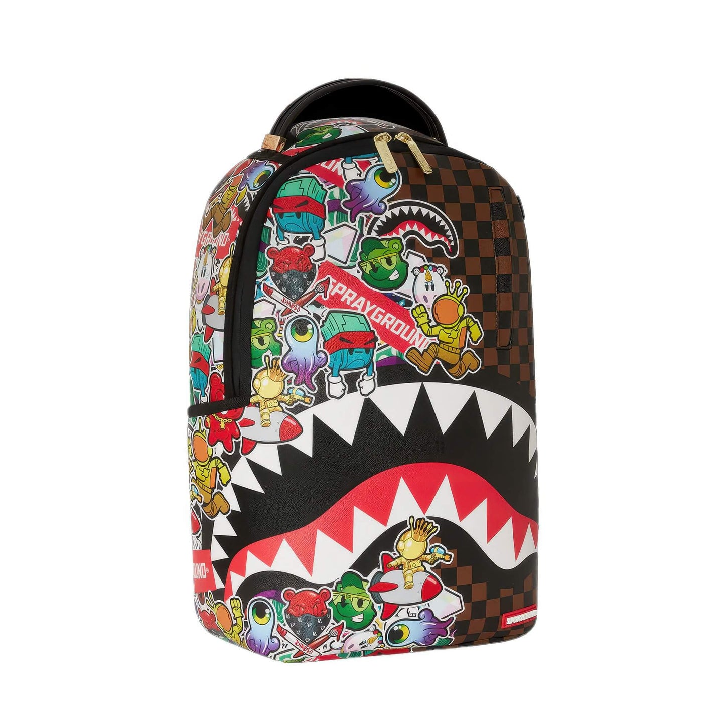 Batoh Sprayground Sharks In Stickers DLXV (Sticker Bomb) hnedý