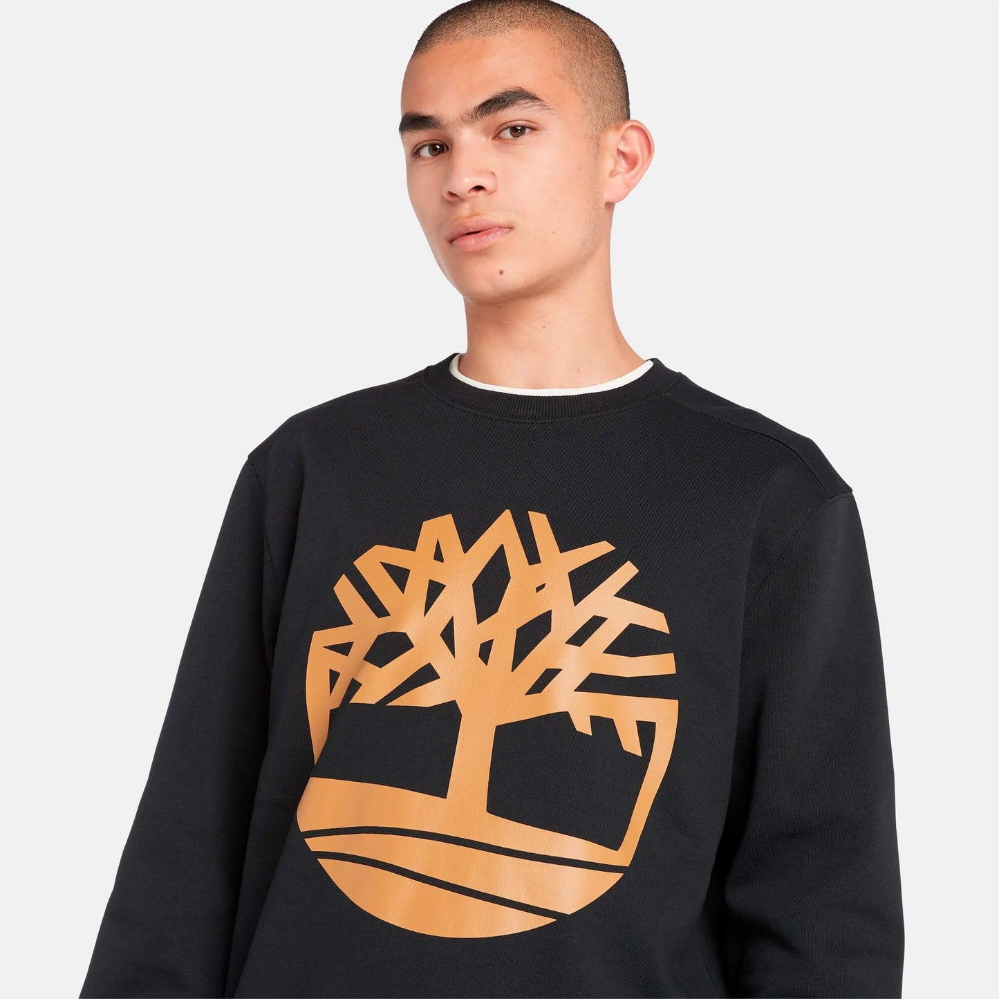 Mikina bez kapucne Timberland Tree Logo Crew Neck Sweatshirt čierna Regular fit