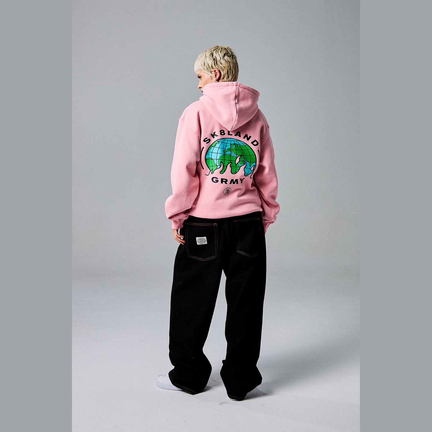 Mikina s kapucňou Grimey X SK8LAND Vintage Hoodie ružová