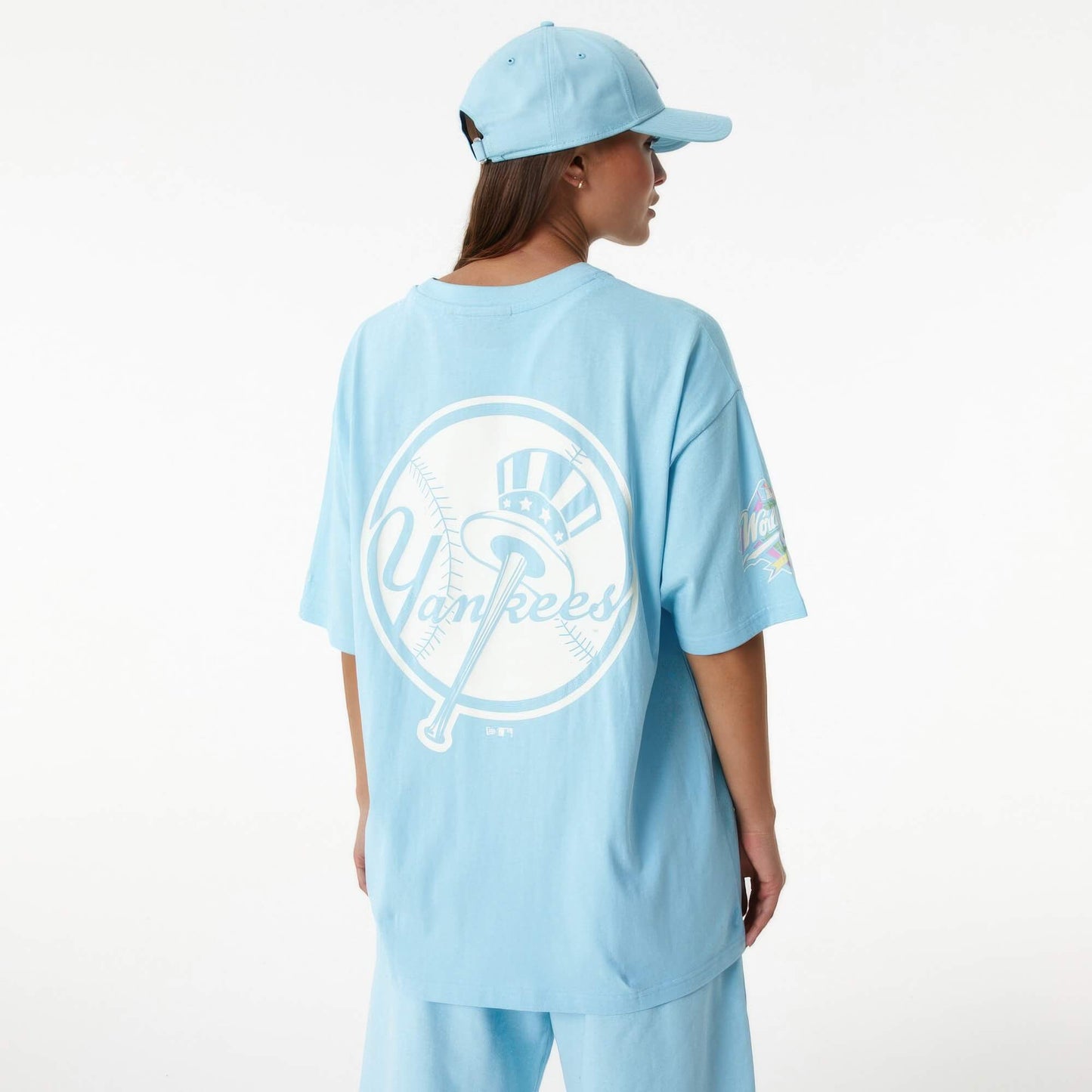 Unisex tričko New Era New York Yankees MLB Pastel Blue Oversized T-Shirt modré