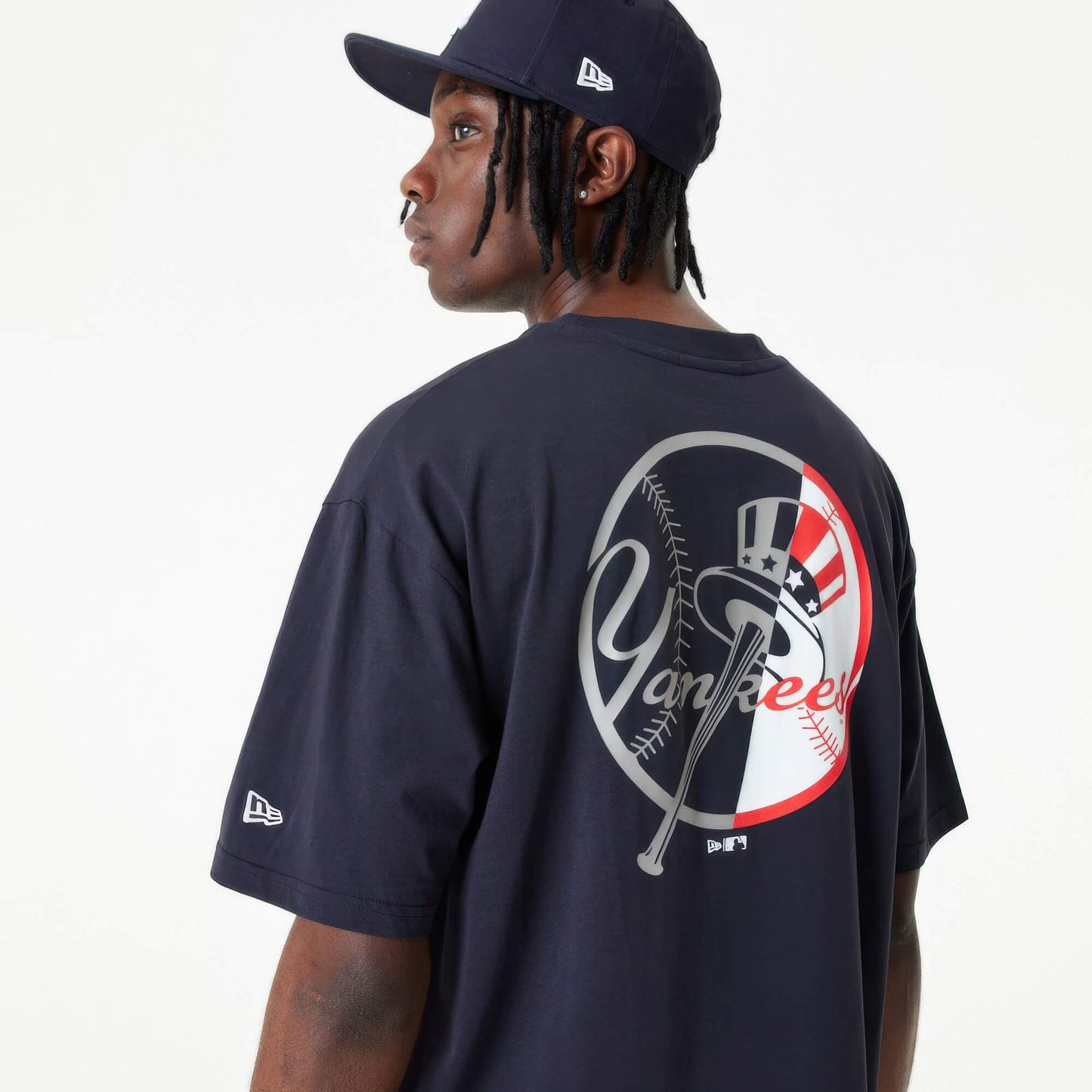 Tričko New Era New York Yankees MLB Team Graphic Blue Oversized T-Shirt tmavomodré