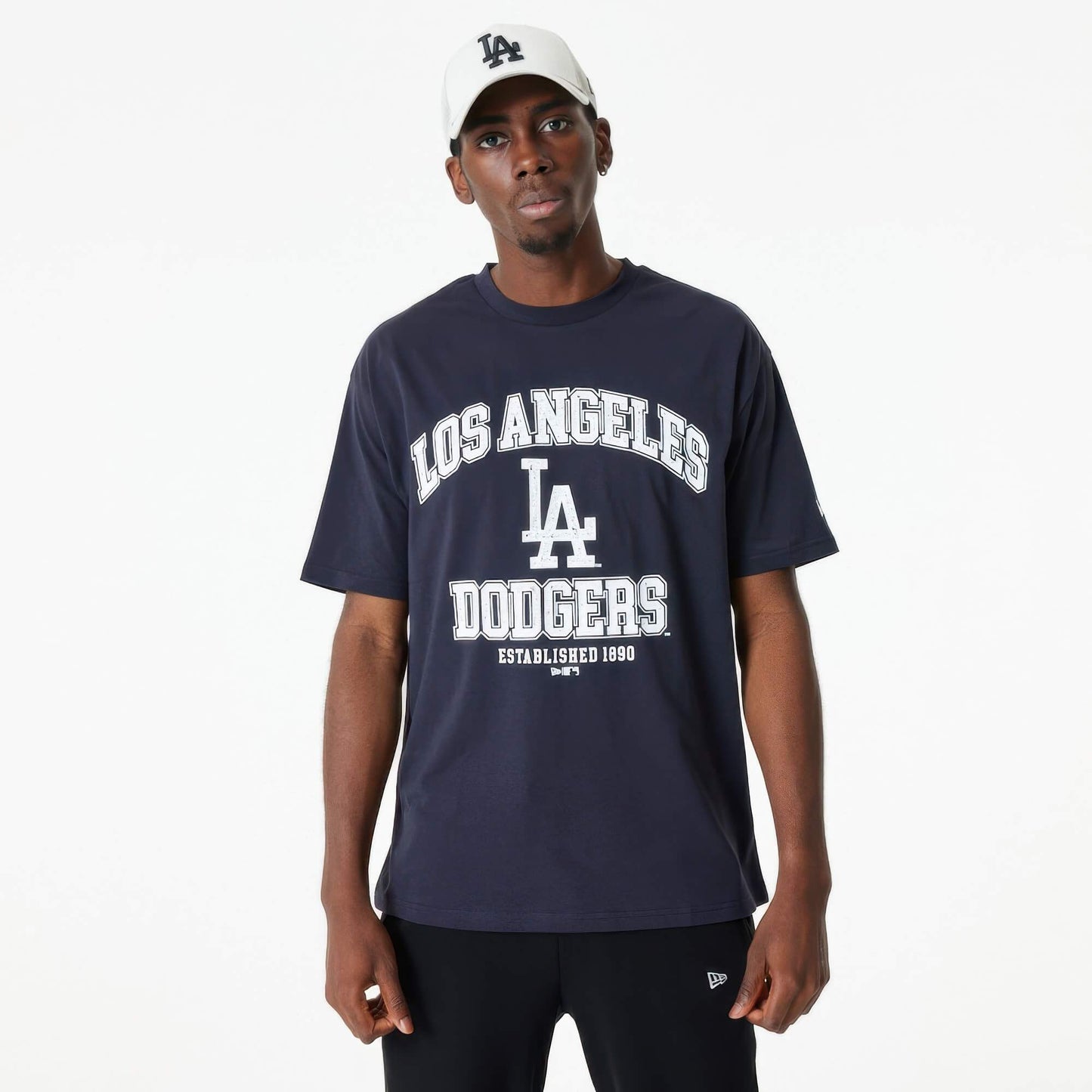 Tričko New Era La Dodgers MLB Arch Logo Blue Oversized T-Shirt tmavomodré