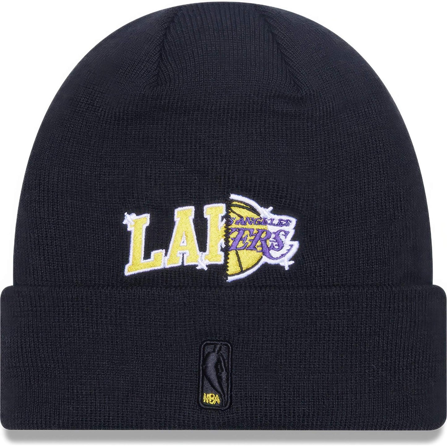 Zimná čiapka New Era Knit Medium NBA La Lakers Multi Patch Black Cuff Knit Beanie Hat čierna