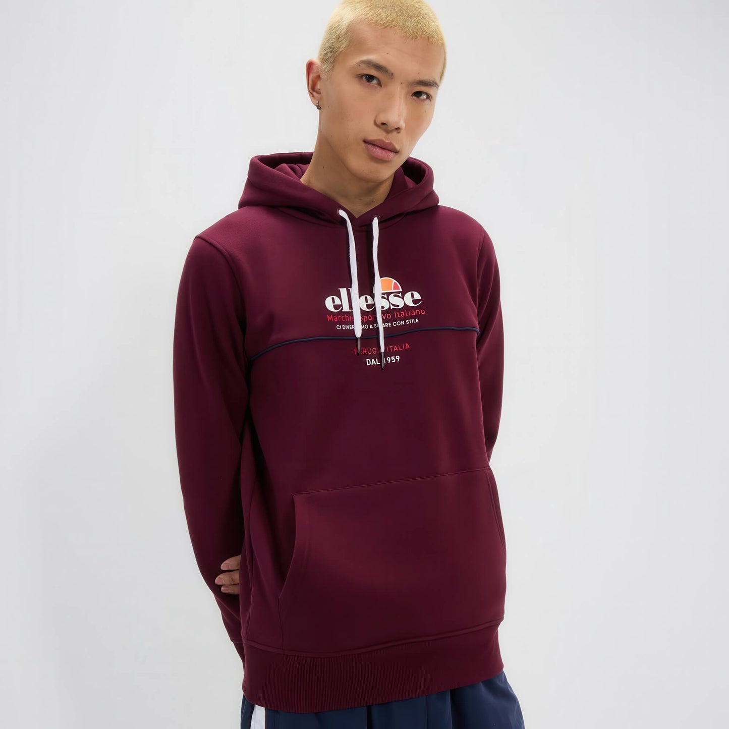 Mikina s kapucňou Ellesse Mvello OH Hoody bordová