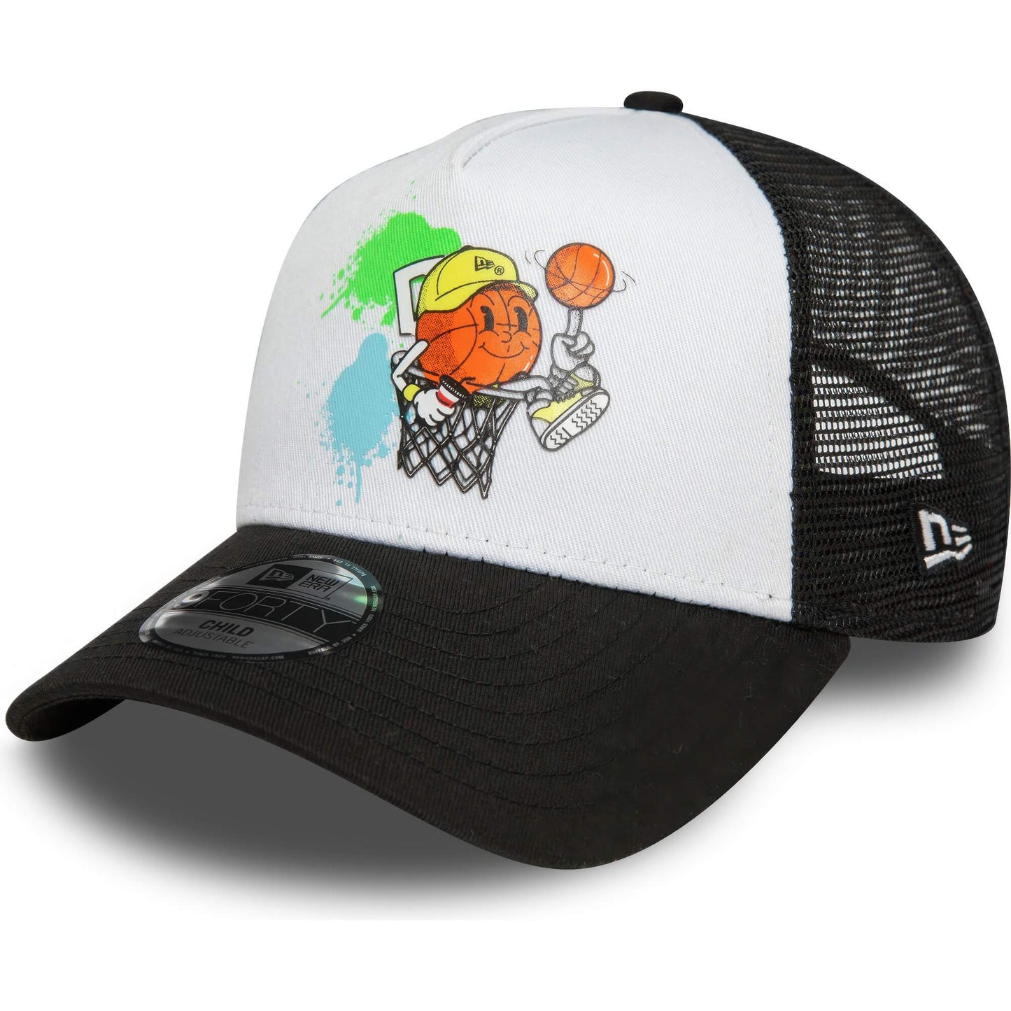 Šiltovka New Era 940K Af Trucker Child New Era Basketball Mascot Black A-Frame Trucker Cap čierna