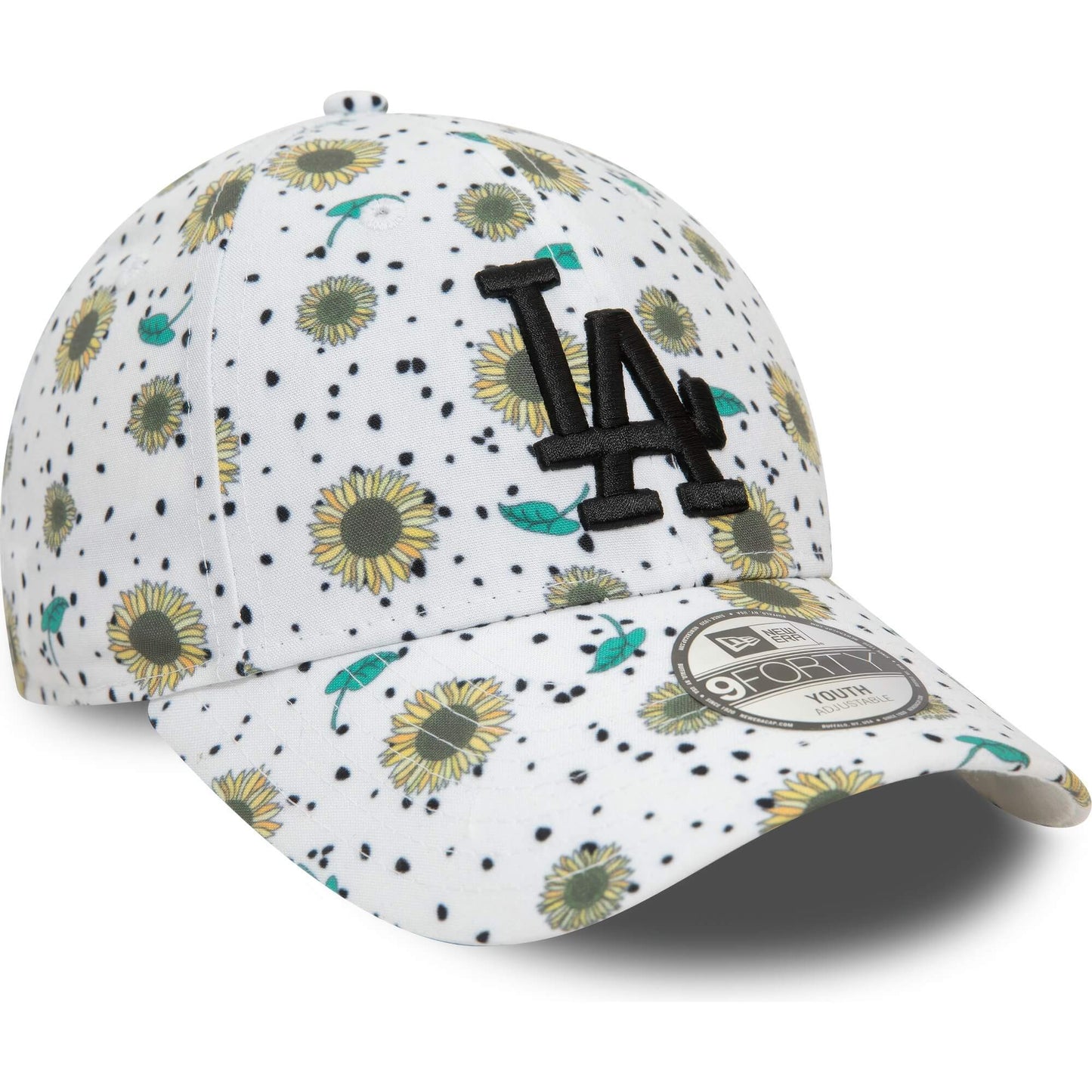 Detská šiltovka New Era 940K MLB La Dodgers Youth Floral All Over Print White 9FORTY Adjustable Cap biela