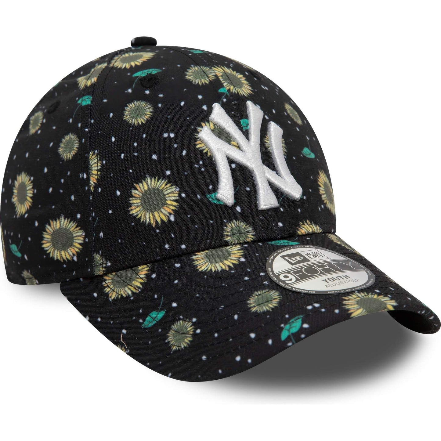 Detská šiltovka New Era 940K MLB New York Yankees Youth Floral All Over Print Black 9FORTY Adjustable Cap čierna