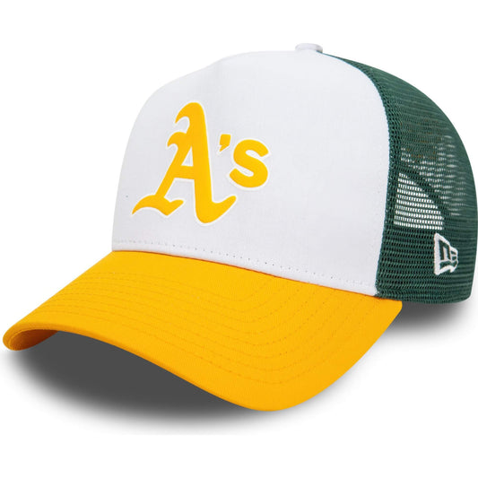 Šiltovka so sieťkou New Era 940 Af Trucker Oakland Athletics MLB Logo Dark Yellow A-Frame Trucker Cap žltá