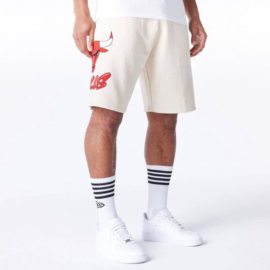 Kraťasy NEW ERA Chicago Bulls NBA Bubble Script Light Beige Shorts béžové