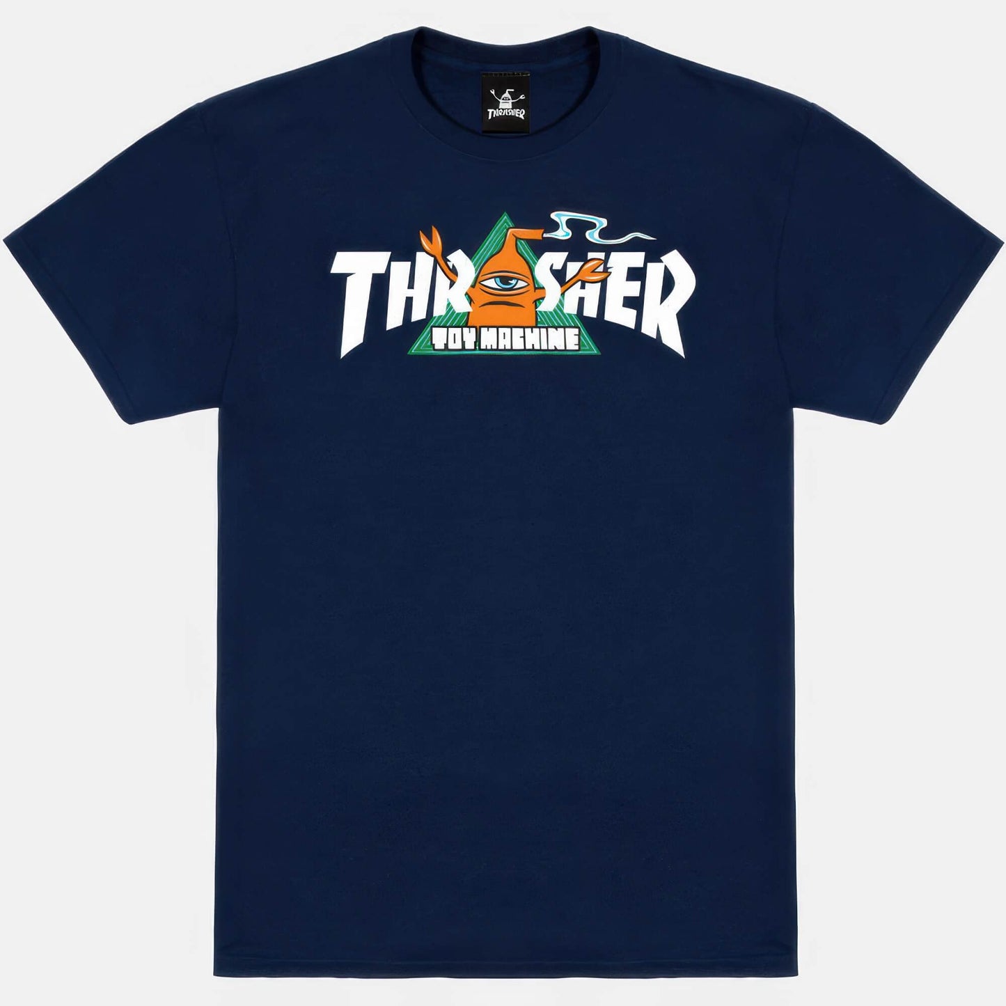 Tričko THRASHER THR x TOY MACHINE VORTEX T-SHIRT tmavomodré