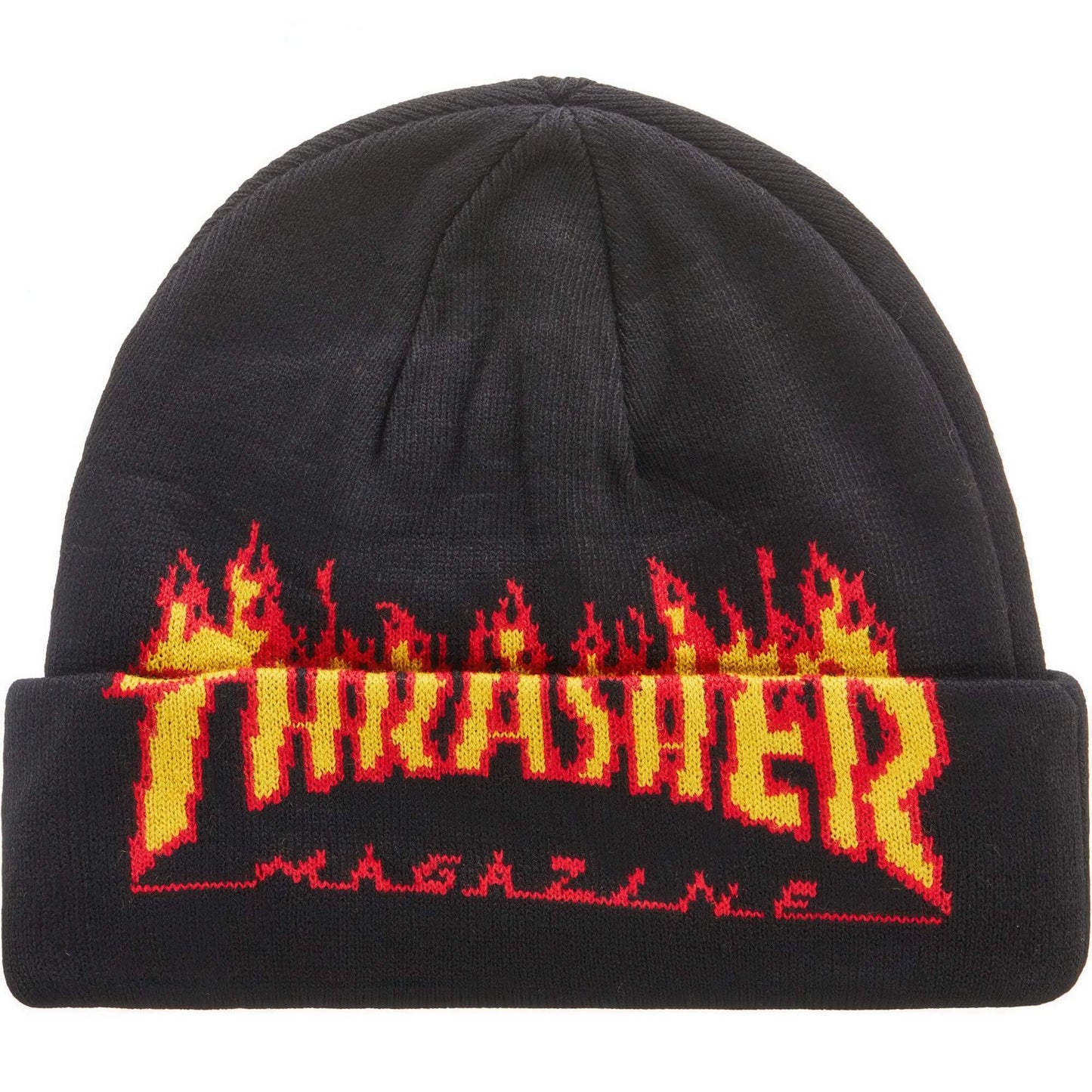 Pletená čiapka THRASHER FLAME FOLD BEANIE čierna