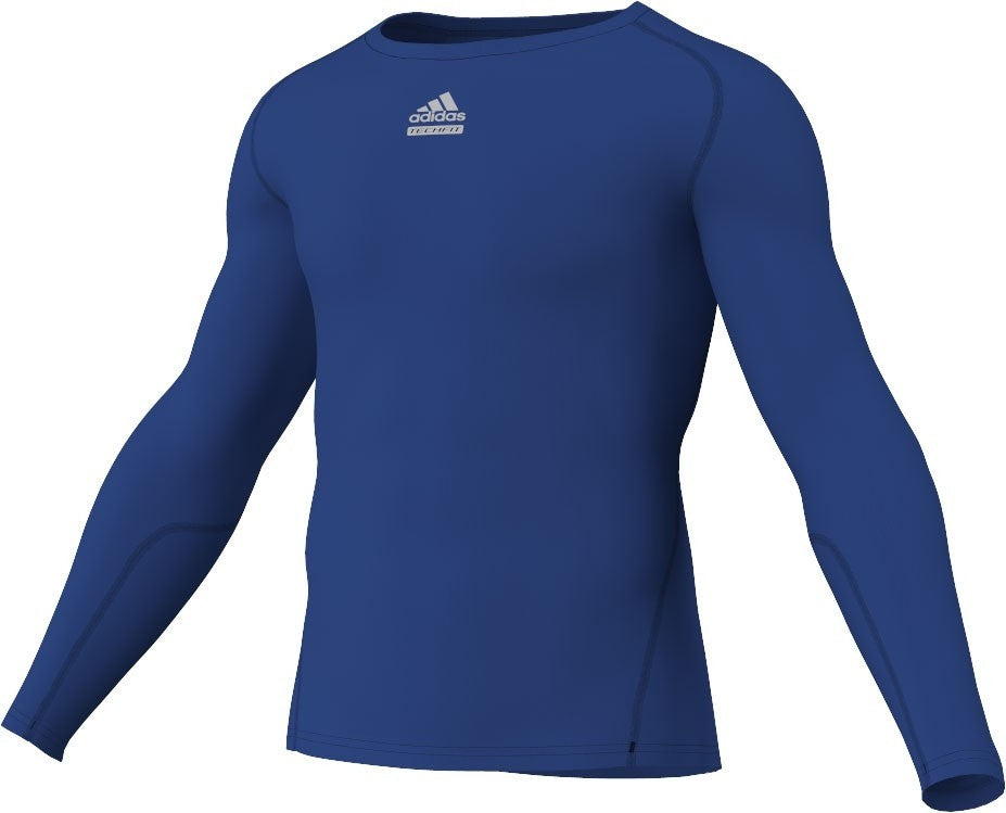 Adidas Mens Logo Techfit Long Sleeve Tops Royal