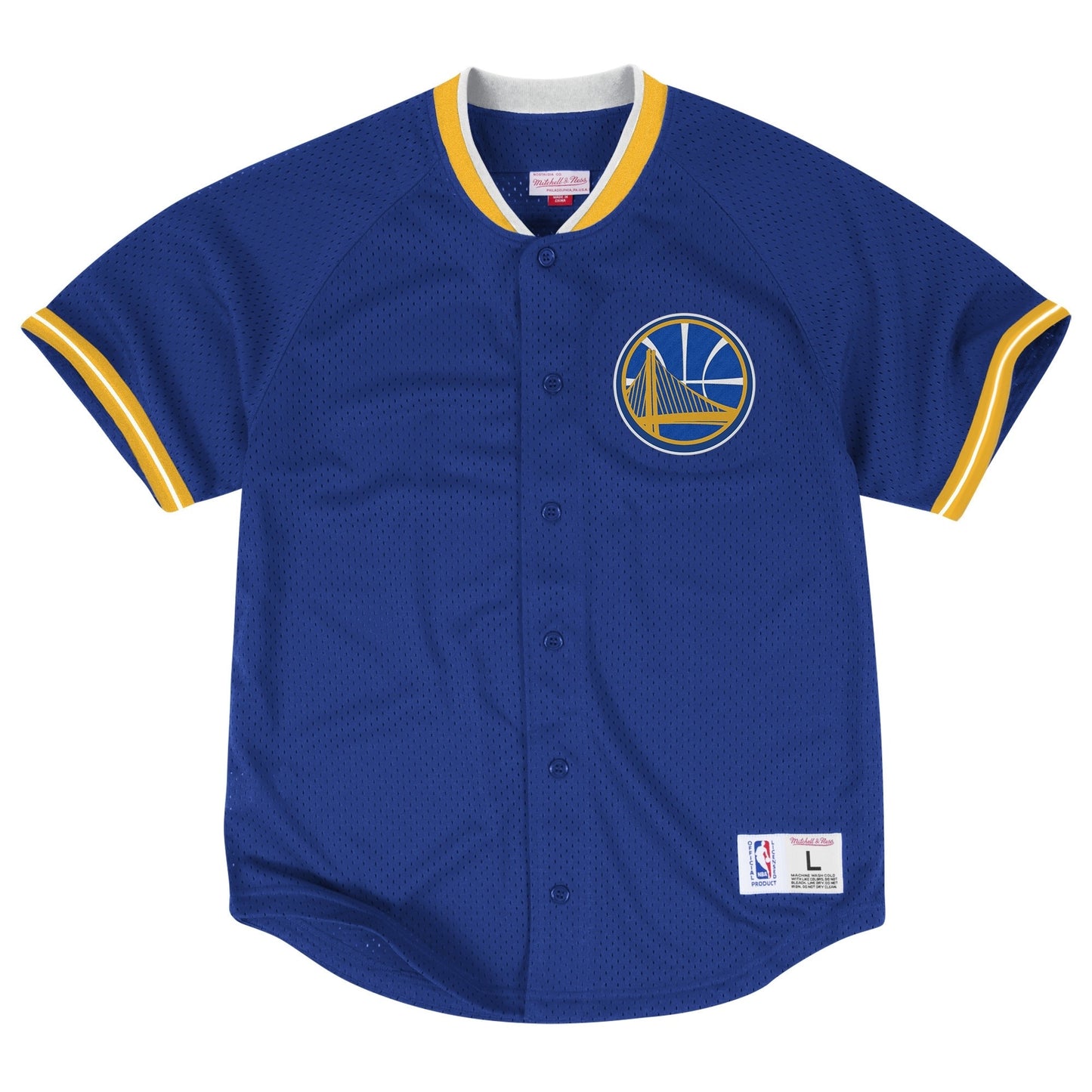 Mitchell & Ness Seasoned Pro Mesh Buttonfront 2.0 Golden State Warriors Blue