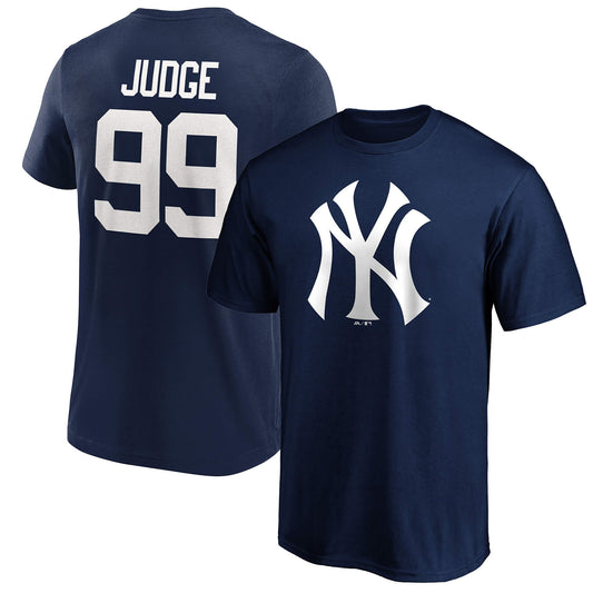 Fanatics New York Yankees Iconic Name & Number Graphic T-Shirt Navy