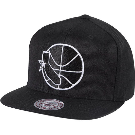 Mitchell & Ness Wool Solid Snapback Golden State Warriors Black/White