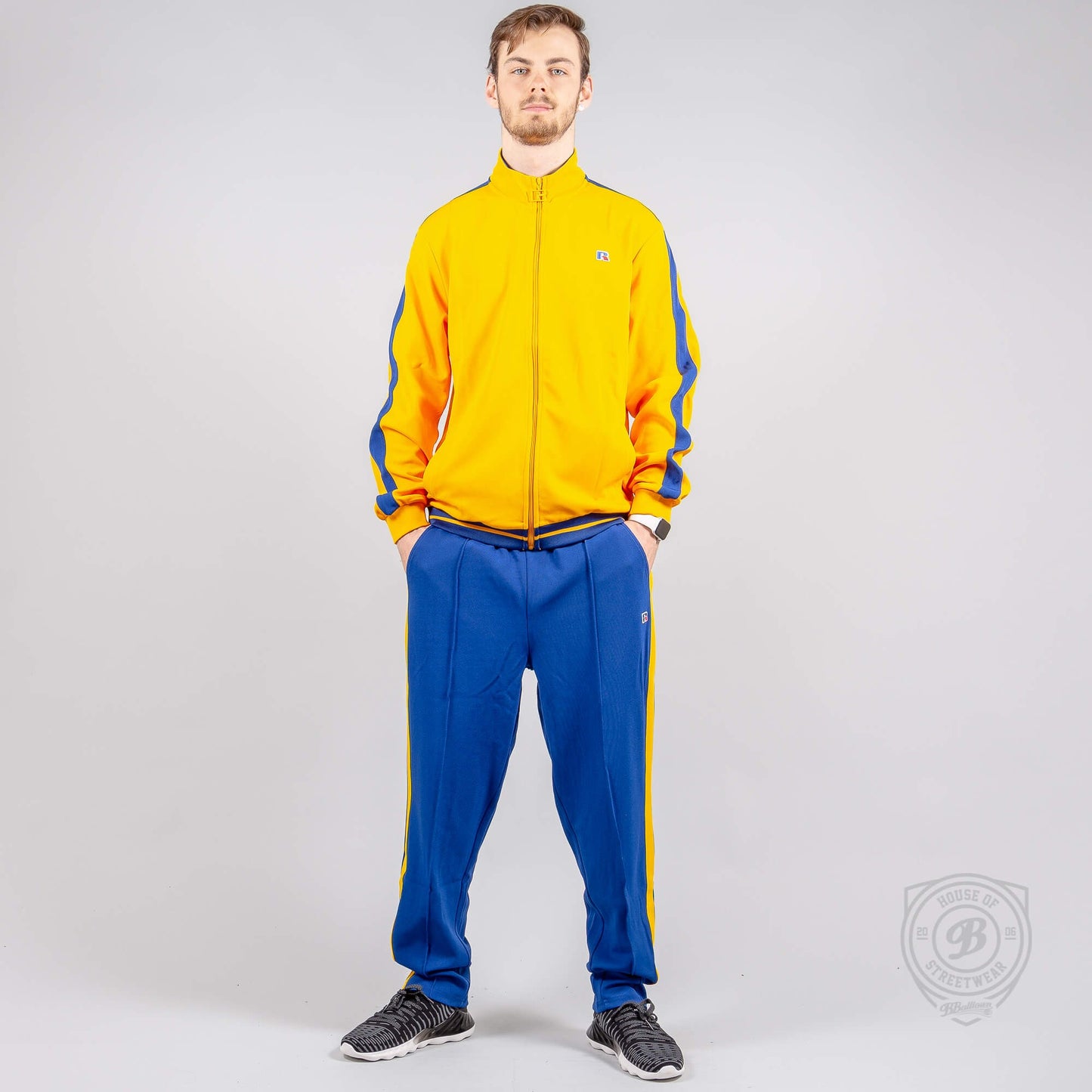 Russell Athletics Glamis-Striped Zip Off Track Pant