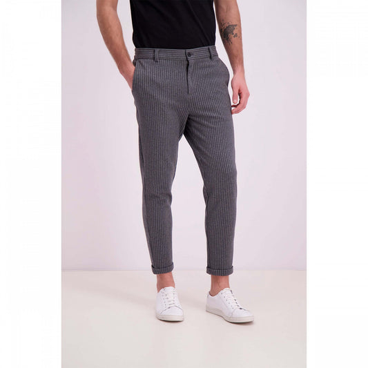 Shine Original Jaden Cropped Fitchino Pants W. Elastic Waist Dk. Grey Mix