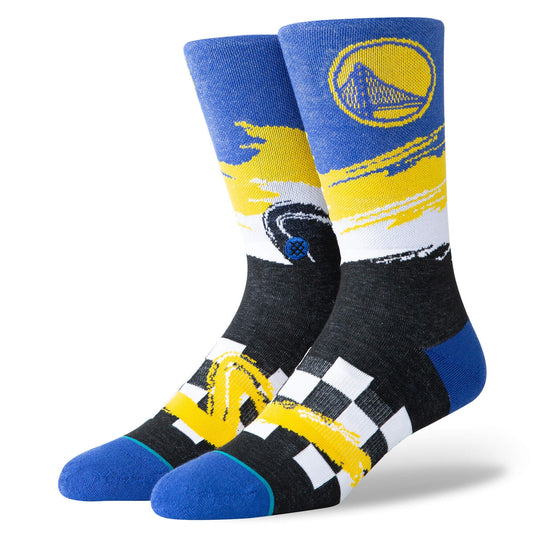 Ponožky Stance NBA Crew Golden State Warriors Wave Racer čierne/modré/žlté