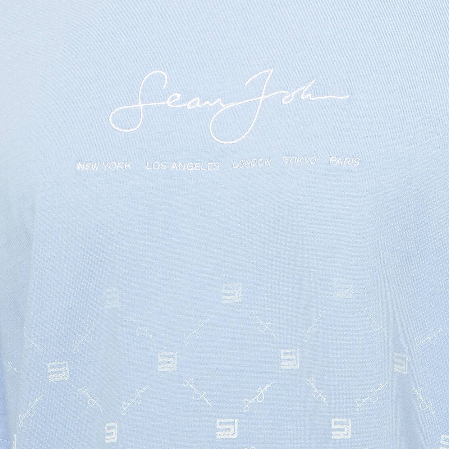 Sean John Classic Logo AOP Gradient Tee light blue/ white light blue