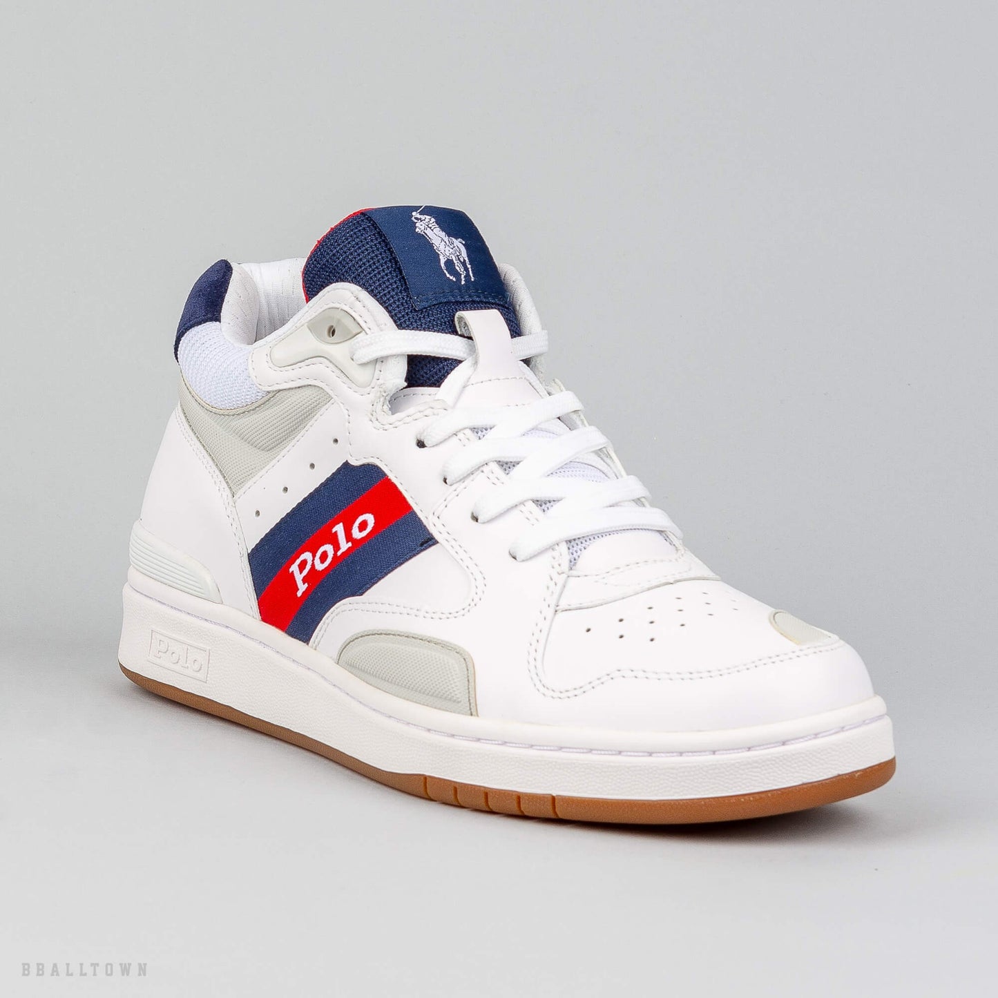 Polo Ralph Lauren POLO CRT MID SNEAKERS White/Newport Navy/Rl2000 Red