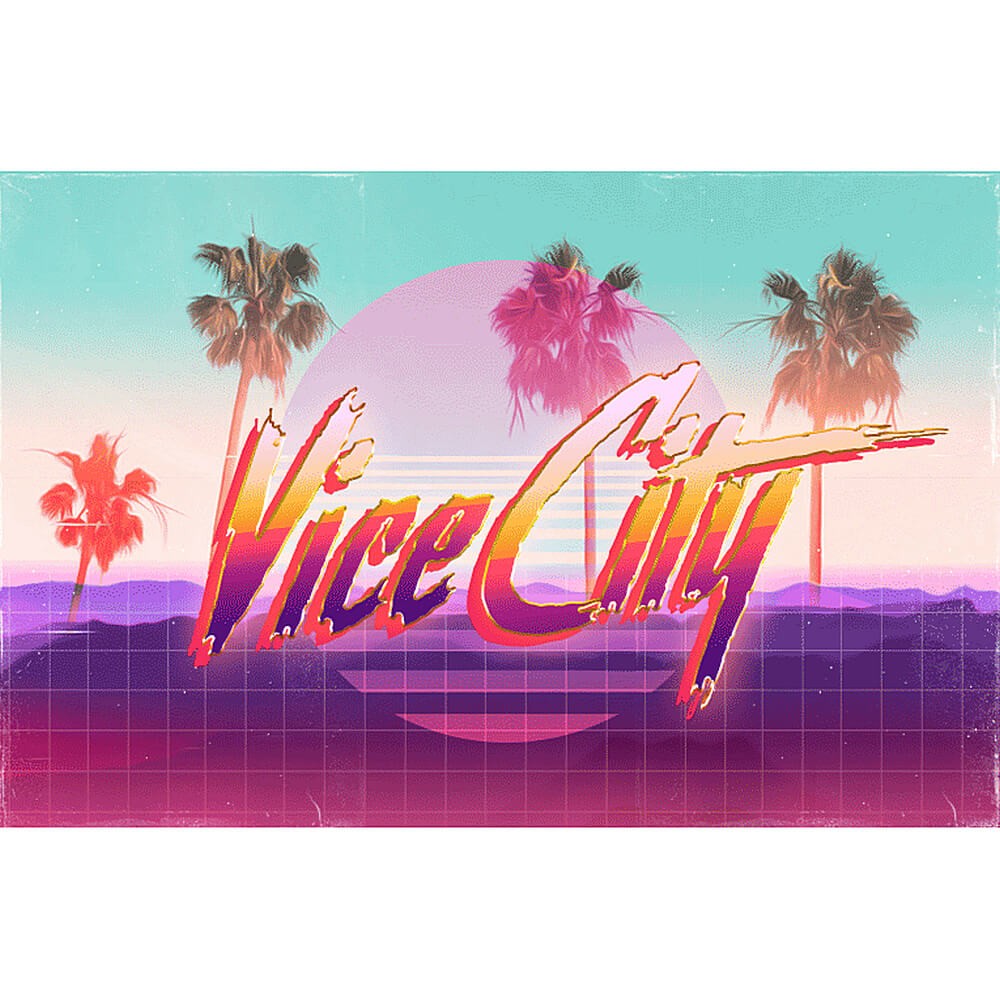 American Socks Vice City - Mid High White/Pink/Green