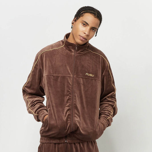 FUBU Corporate Velours Track Jacket brown/sand