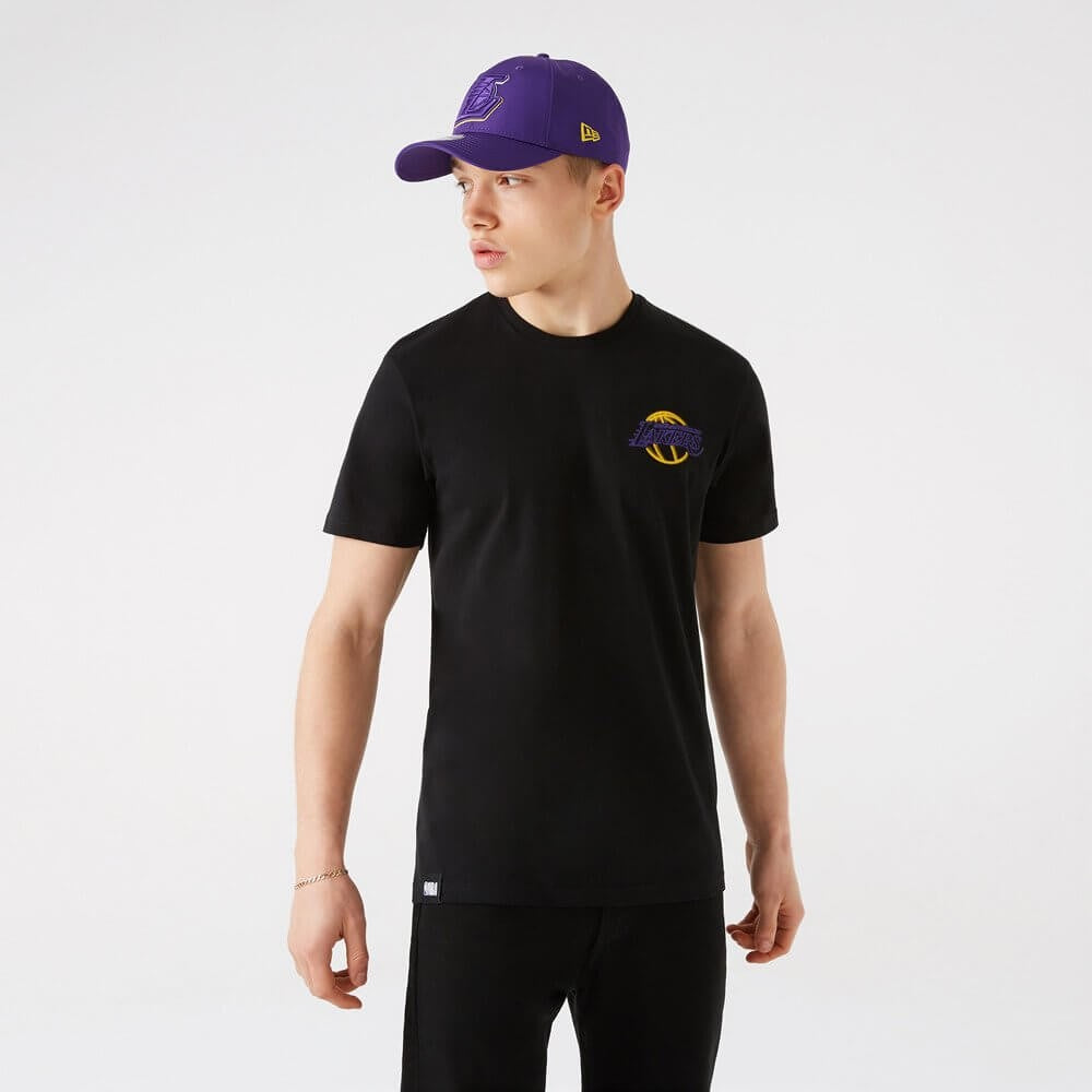 NEW ERA tričko NBA Neon tee LOS ANGELES LAKERS Black