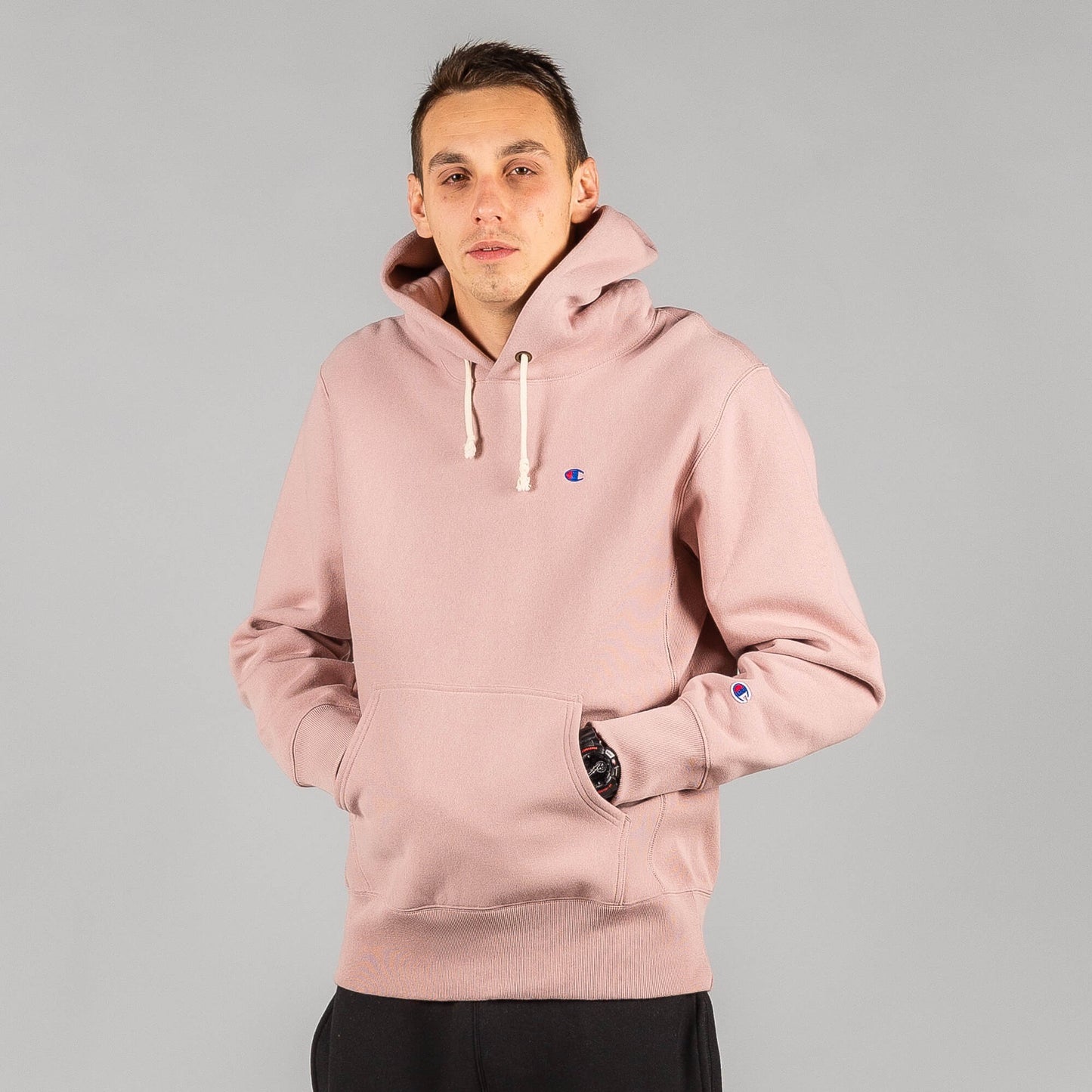 Mikina s kapucňou Champion Premium RWSS 1952 Hooded Sweatshirt tmavoružová