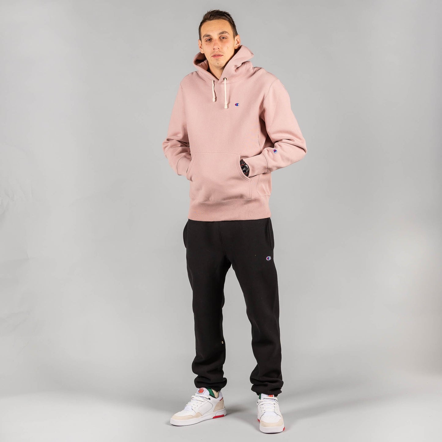 Mikina s kapucňou Champion Premium RWSS 1952 Hooded Sweatshirt tmavoružová