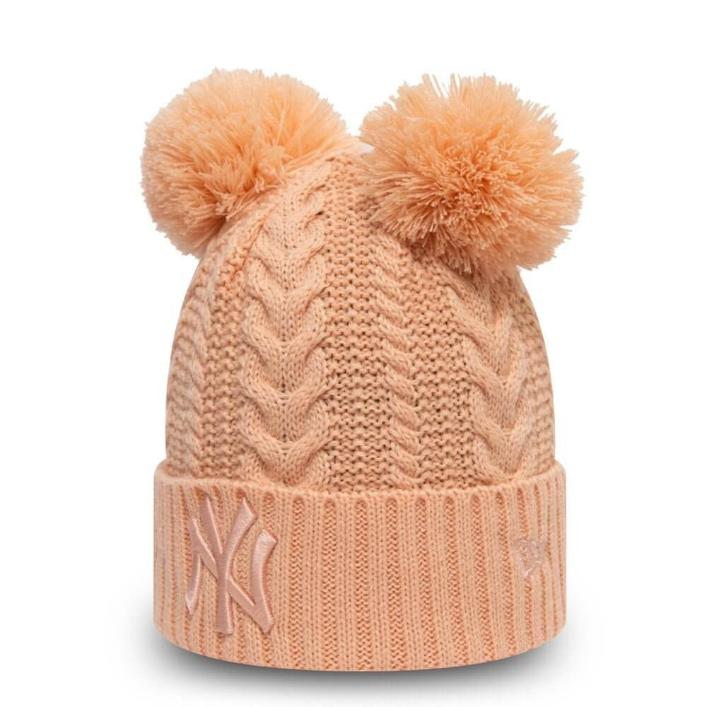 NEW ERA čiapka MLB Wmns double pom cuff Knit Thin Womens New York Yankees Pink