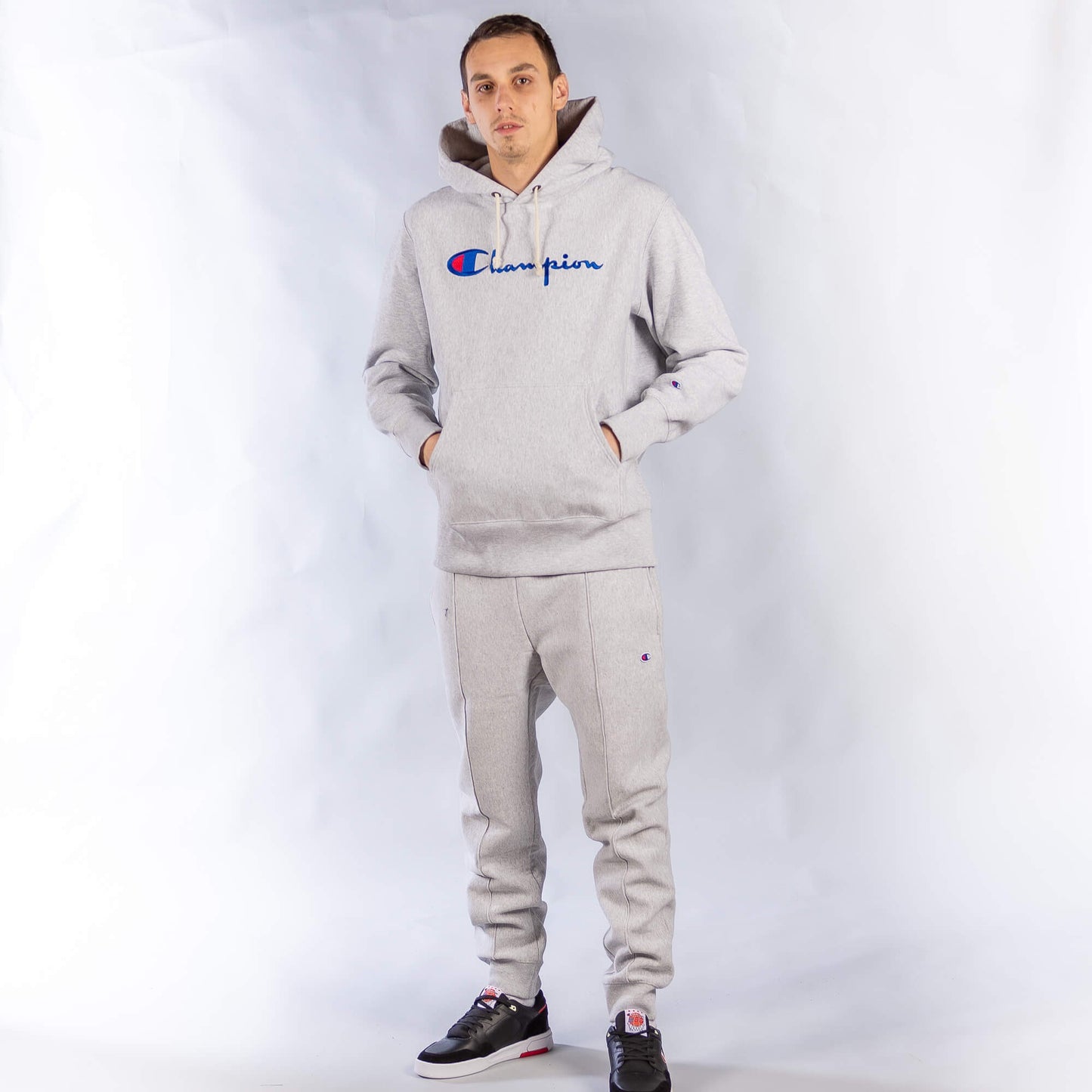 Mikina s kapucňou Champion Premium RWSS 1952 Hooded Sweatshirt šedá