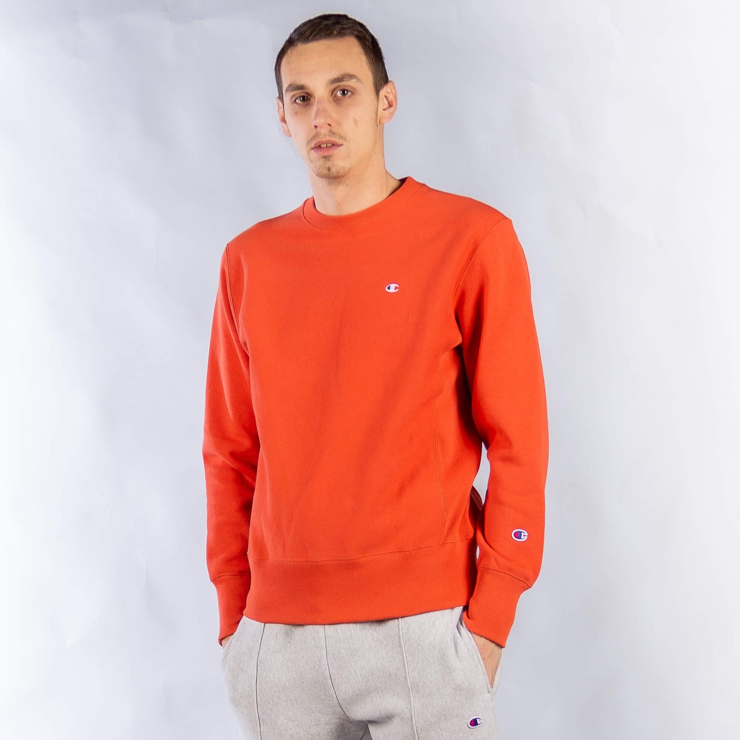 Pánska mikina Champion Premium RWSS 1952 Crewneck Sweatshirt oranžová