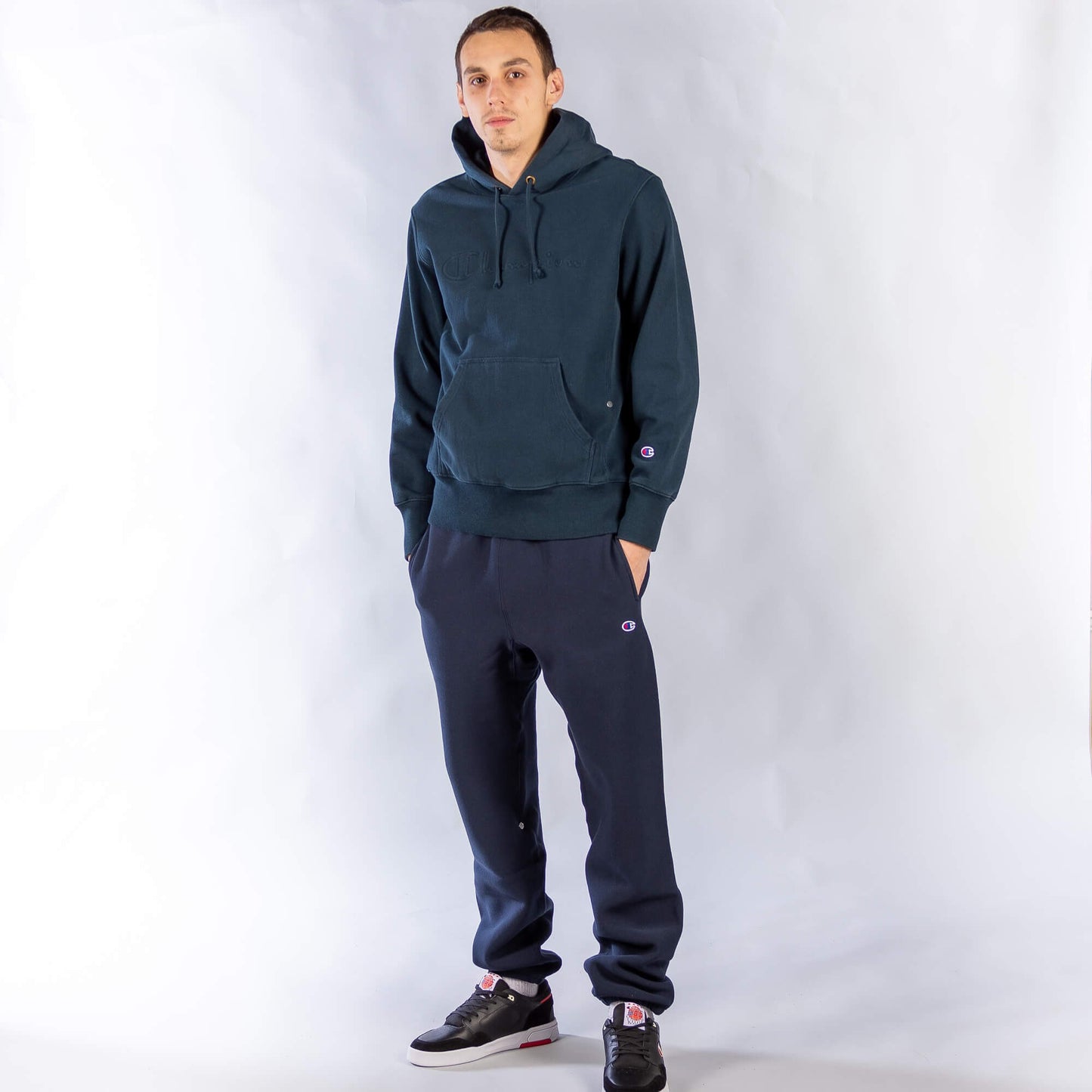 Champion Reverse Weave 1952 Hooded Sweatshirt Dark Grey-Navy