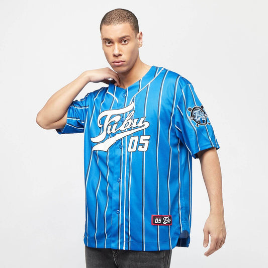 FUBU Varsity Multicolor Pinstripe Baseballjersey blue/white/black