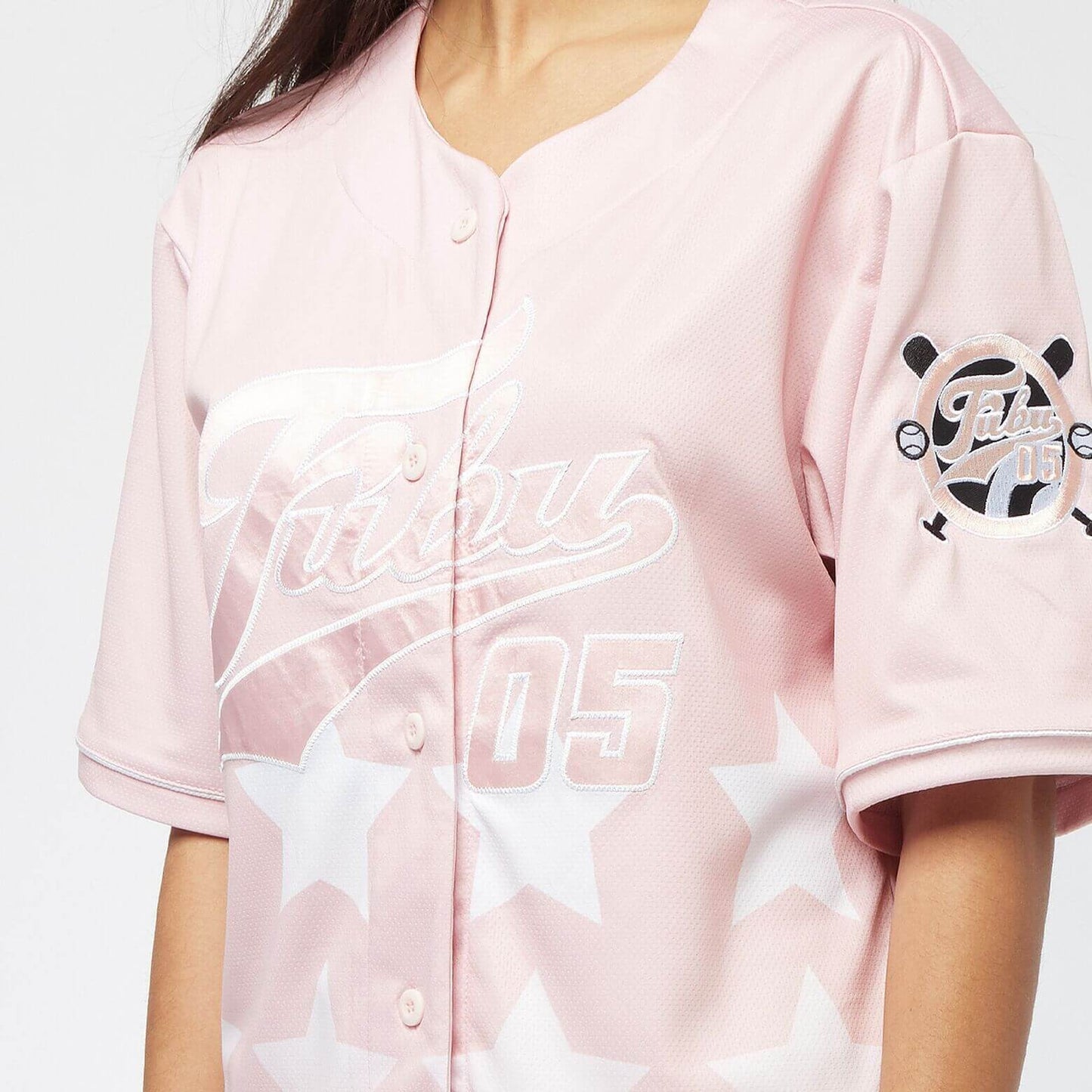 FUBU Varsity Star Baseball Jersey light rose