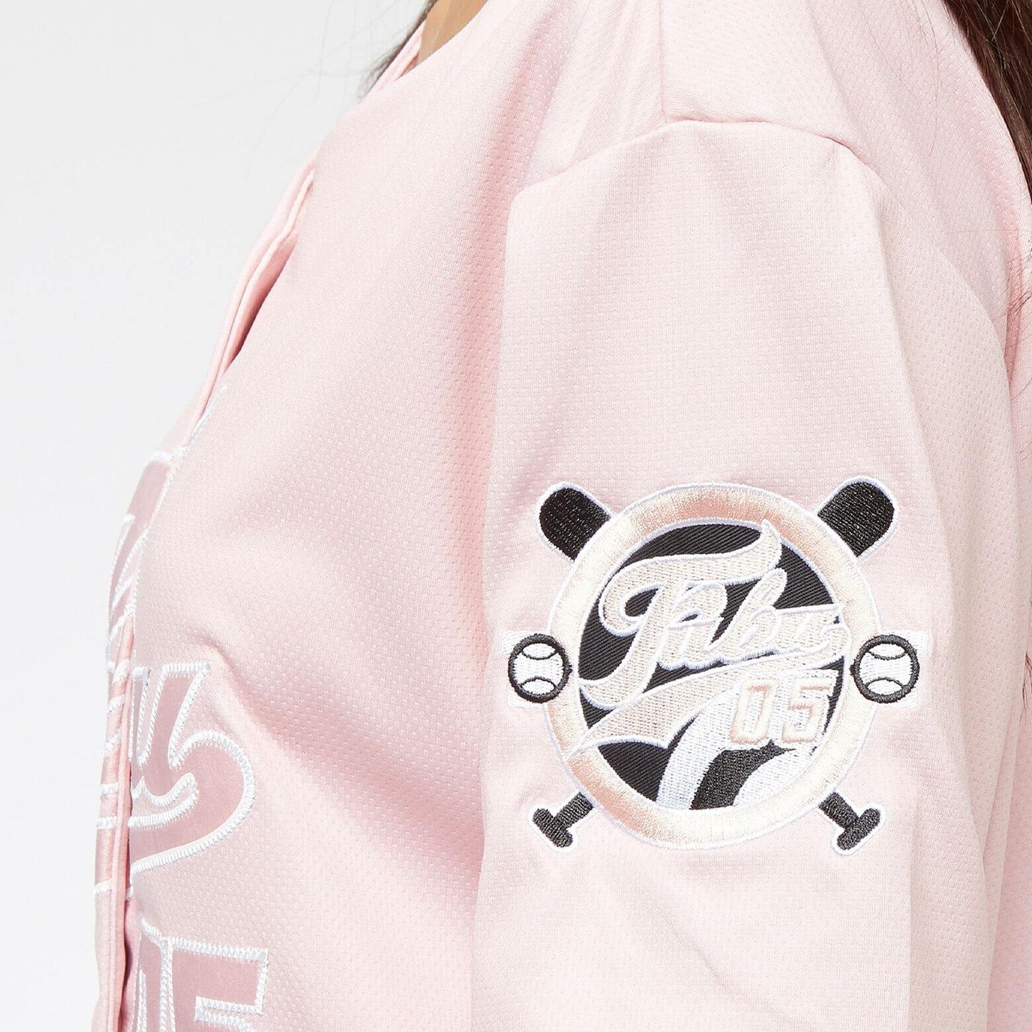 FUBU Varsity Star Baseball Jersey light rose