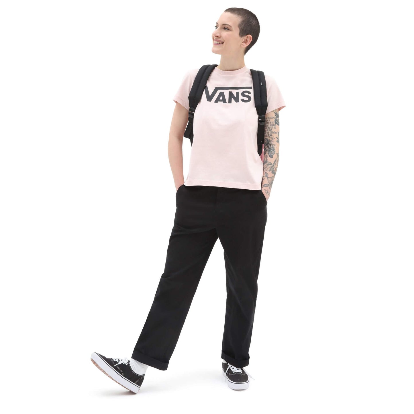 Vans Wmns Flying V Crew T-Shirt Peach Whip