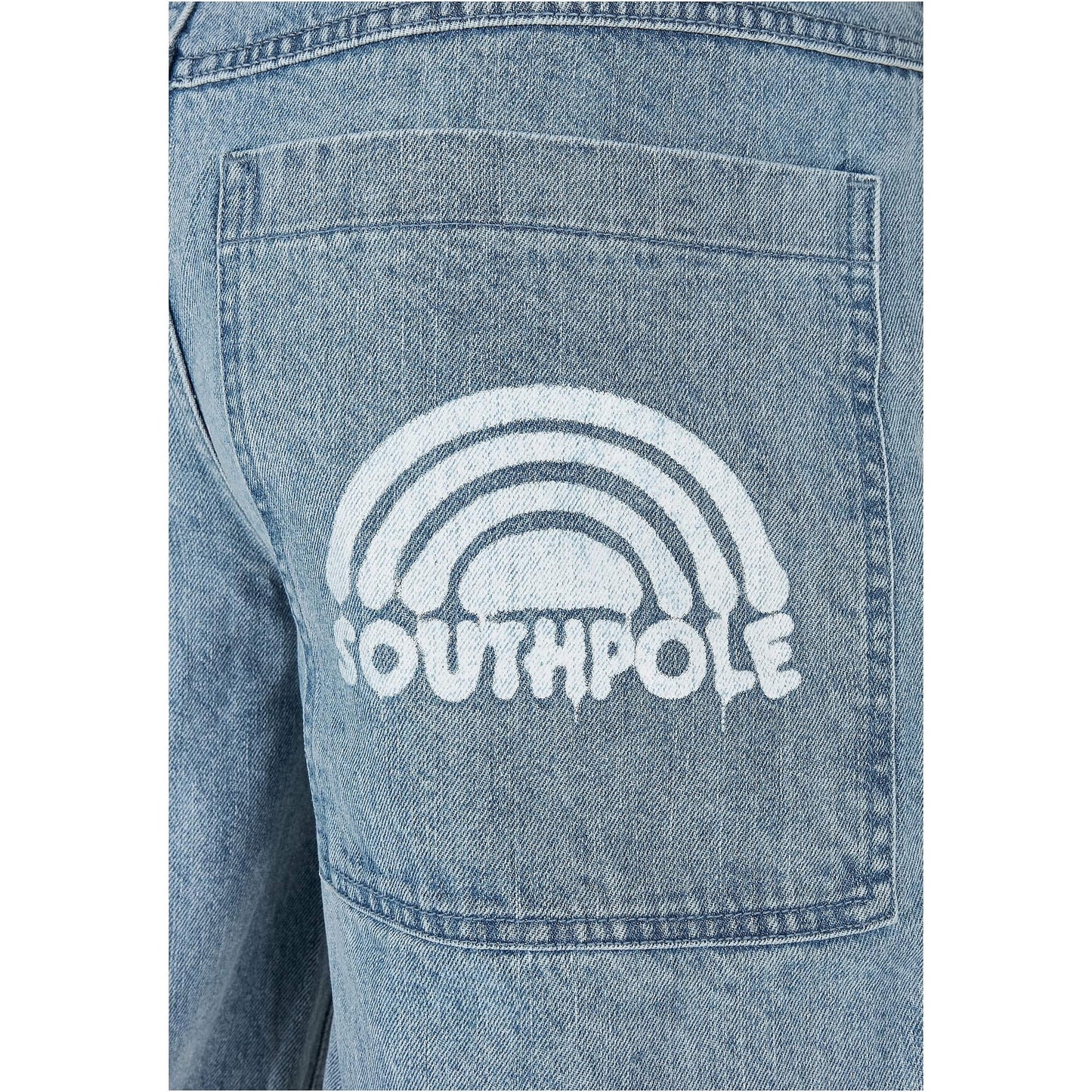 Southpole Spray Logo Denim Retro Lightblue Destroyed Washed