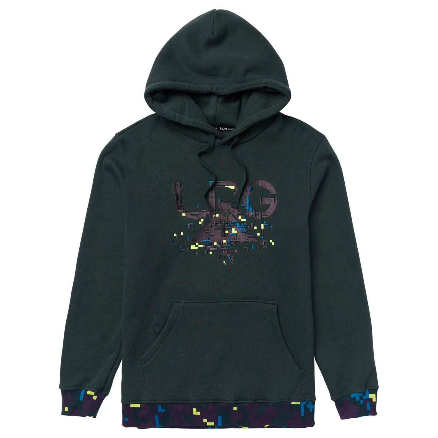 LRG GLITCH MESSAGE L 47 PULL OVER HOODIE DARK GREEN