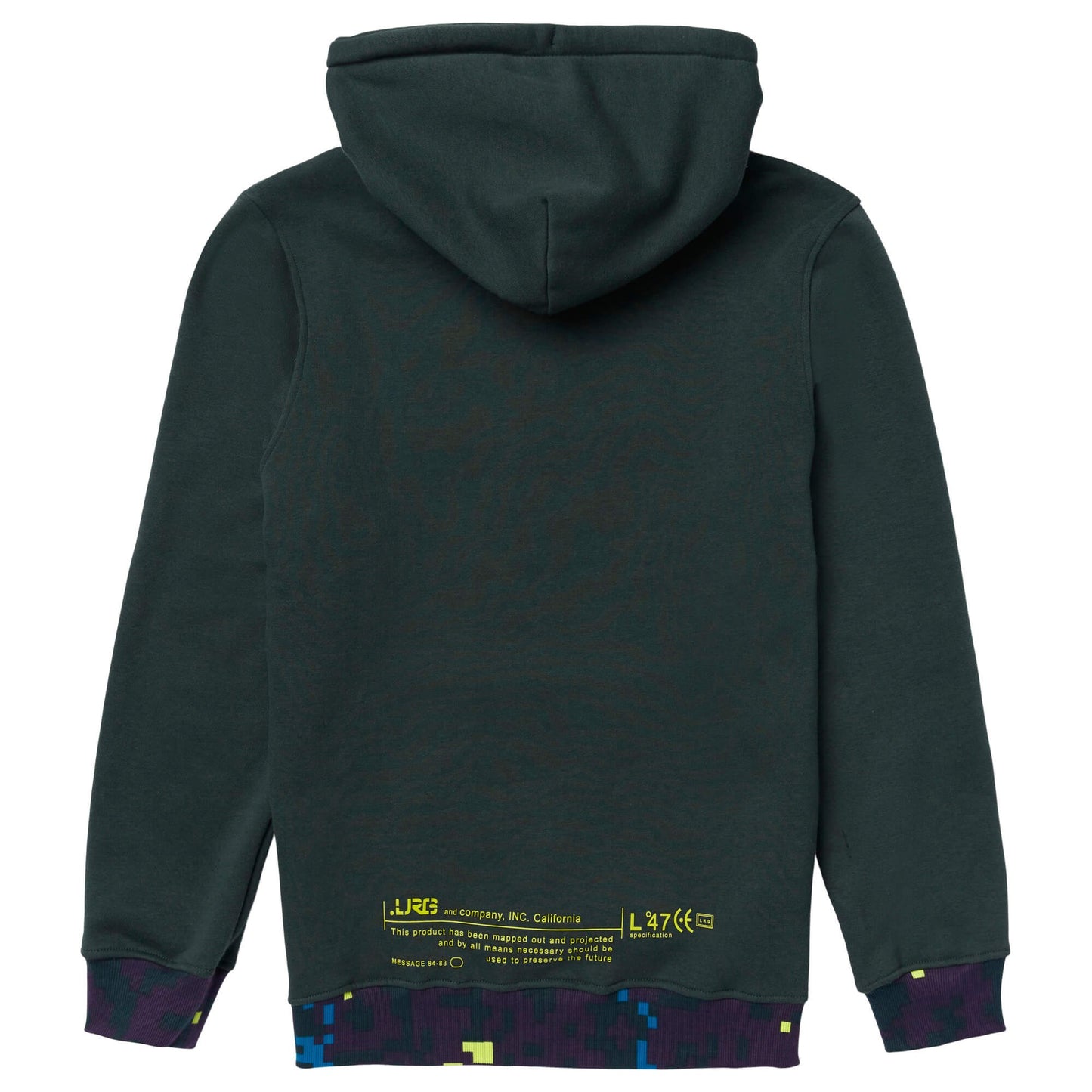 LRG GLITCH MESSAGE L 47 PULL OVER HOODIE DARK GREEN