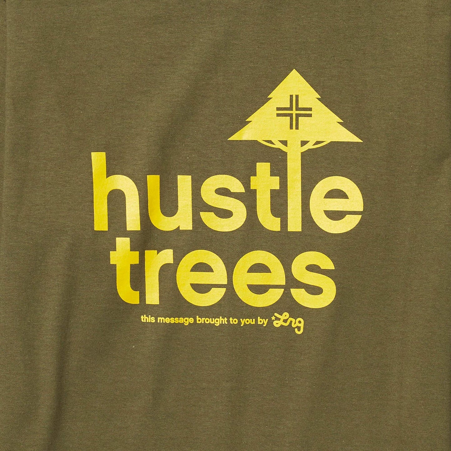 LRG HUSTLE TREES RESEARCH LS TEE MILITARY GREEN