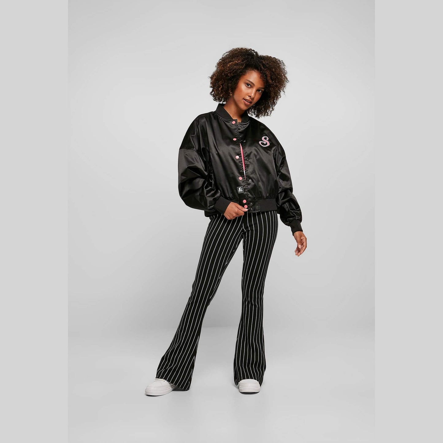 Ladies Starter Satin College Jacket black