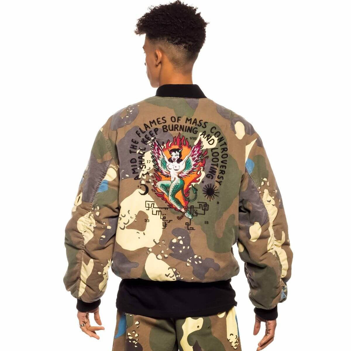 GRMY GRIMEY WEAR GLORIFIED CAMO BOMBER JACKET CAMO