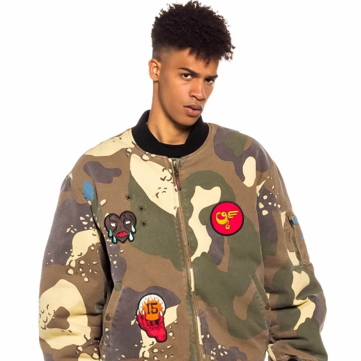 GRMY GRIMEY WEAR GLORIFIED CAMO BOMBER JACKET CAMO