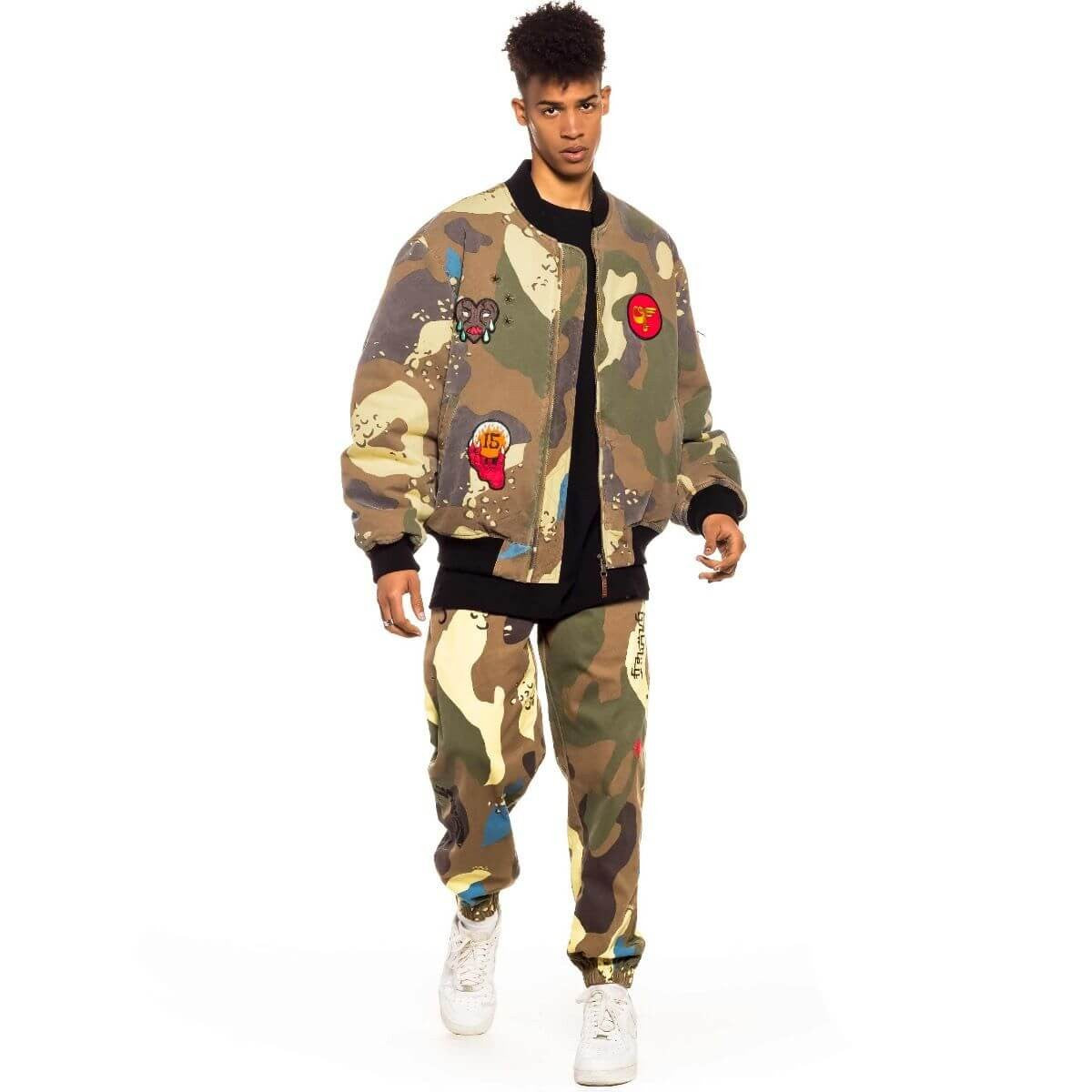 GRMY GRIMEY WEAR GLORIFIED CAMO BOMBER JACKET CAMO