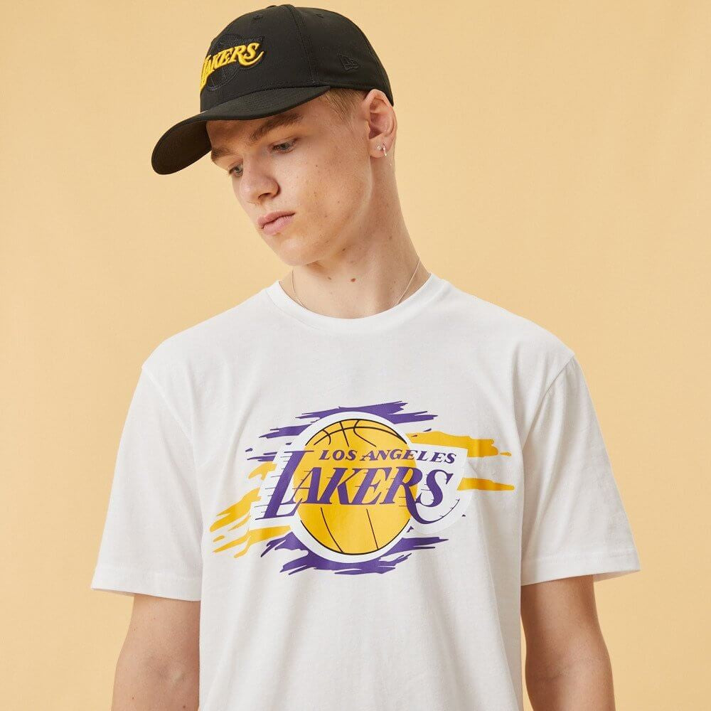 NEW ERA tričko NBA Tear graphic tee LOS ANGELES LAKERS White