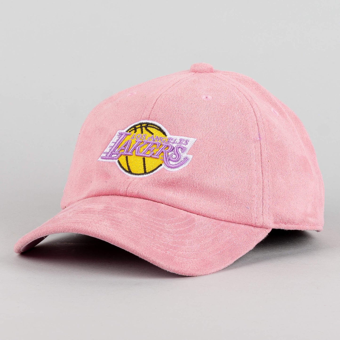 Mitchell & Ness NBA Suede Dad Strapback HWC Los Angeles Lakers Pink