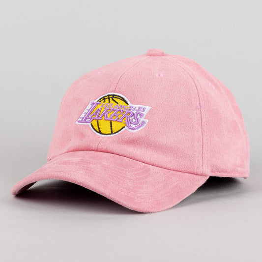 Mitchell & Ness NBA Suede Dad Strapback HWC Los Angeles Lakers Pink