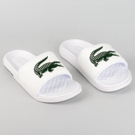 Lacoste Croco Slide Wht Dk Grn