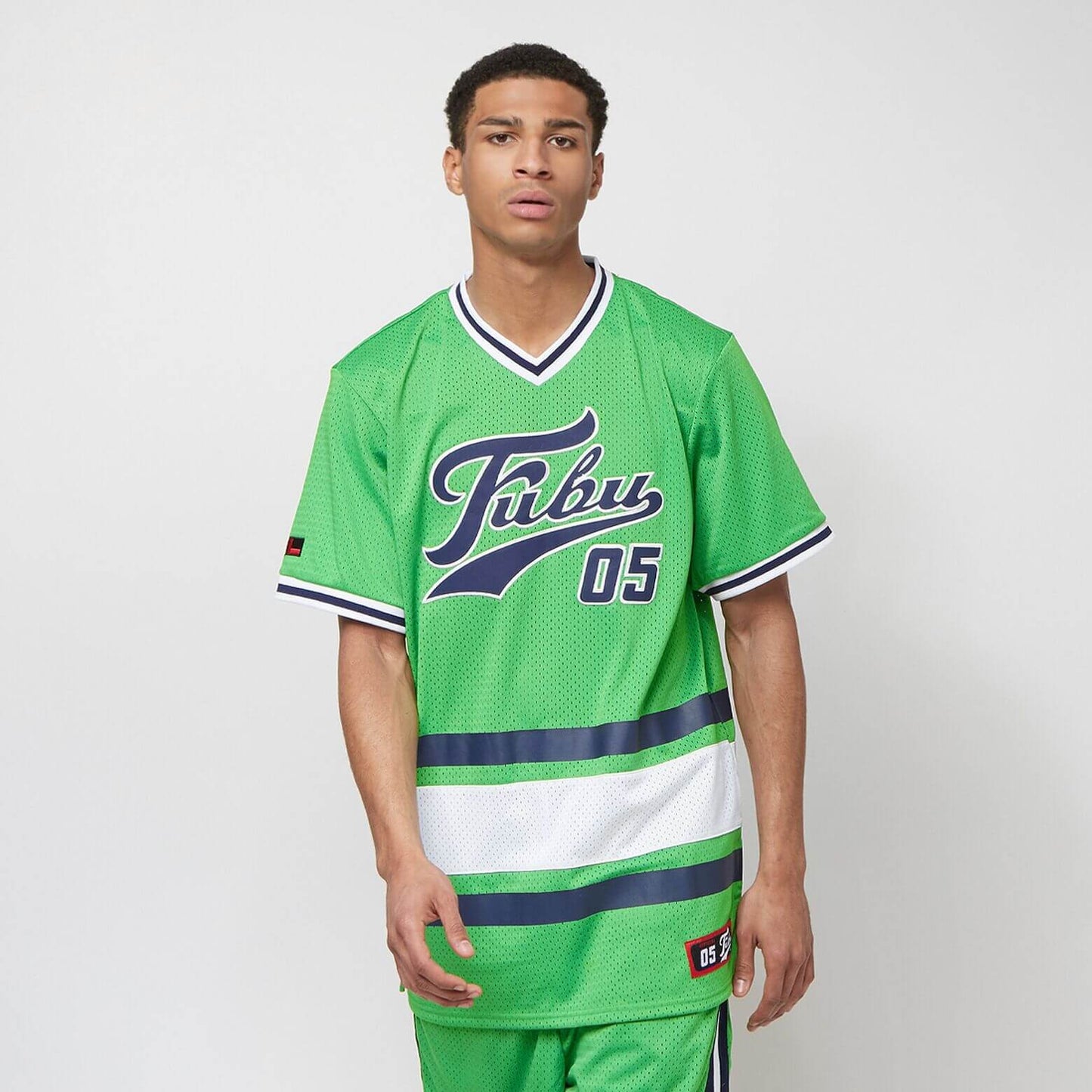 FUBU Varsity Mesh Tee green/navy/white